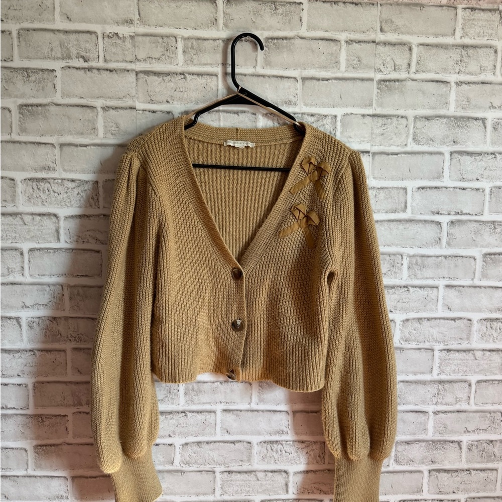 Women's Tan Cardigan Sweater